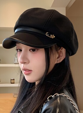 日系复古显脸小百搭鸭舌贝雷帽女
