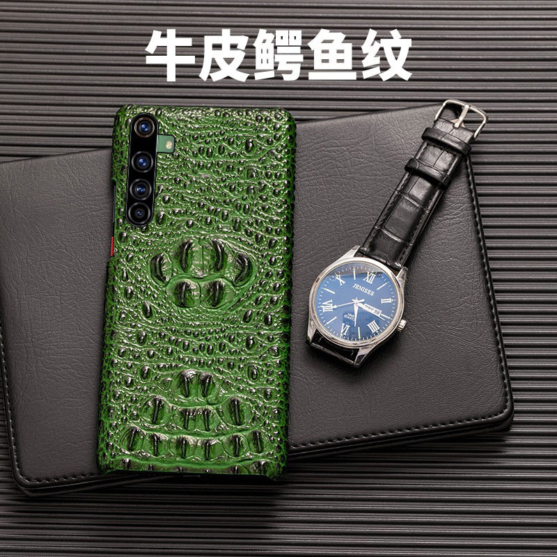 适用真我x50pro手机壳牛皮头骨半包Realme X7Pro至尊真皮保护套