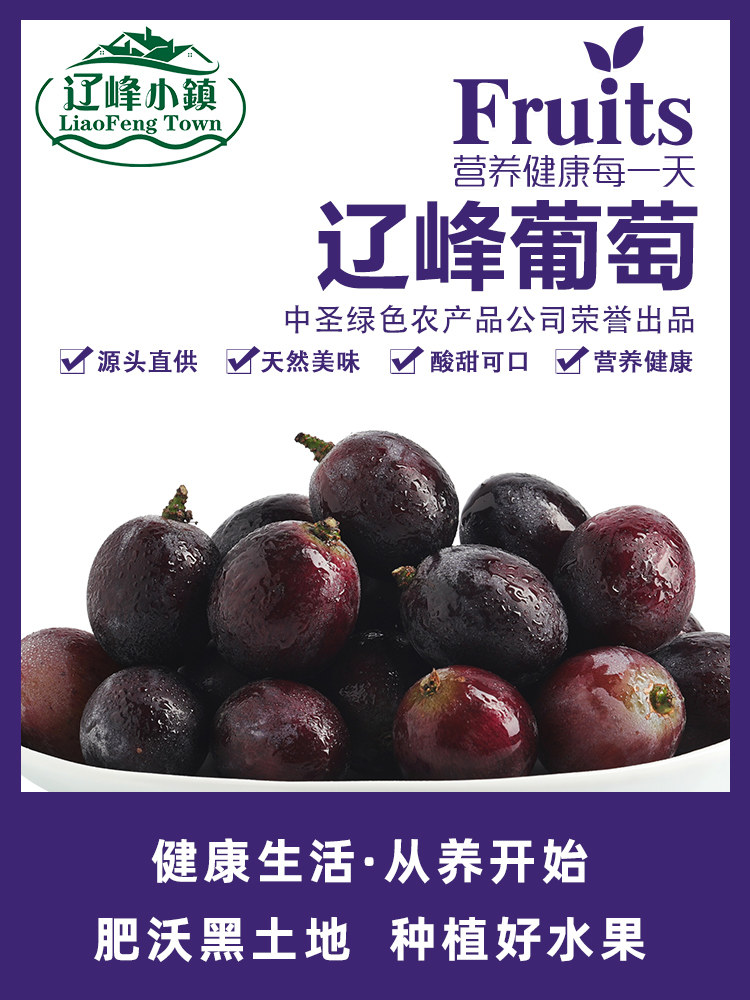 辽峰小镇 辽峰葡萄现摘现发东北大葡萄新鲜水果整箱3-3.5斤礼盒装