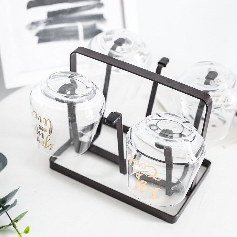 Northern Europe Simplicity originality black and white Iron art Restaurant Pub Glass Mug Dry by airing Leachate Storage Cup Shelf householdin the Tableware , Flagon/Wineglass/Wine , Wine  category - from Buy2taobao.com to provide professional Taobao agent buy service
