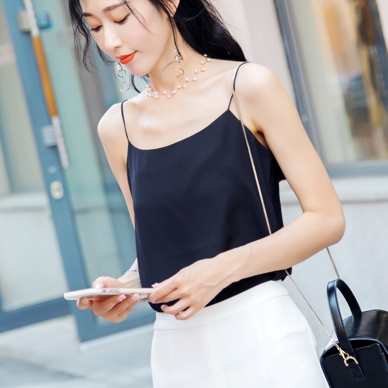 double-deck Internal lap Chiffon Sling vest ins sexy Large Base coat Easy Sleeveless blousein the Women's clothing/Boutique , Vest harness  category - from Buy2taobao.com to provide professional Taobao agent buy service