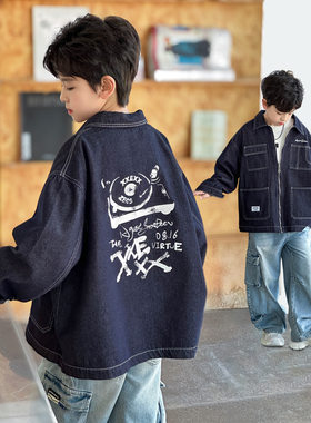 大儿童男装一米二三四五六年级七八九十岁小孩秋衣服夹克牛仔外套