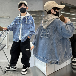 中大儿童男装一米二三四五六年级七八九十岁小孩上春衣服牛仔外套
