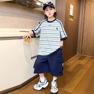 中大童男装一米二三四五六年级七八九十岁小孩夏衣服少年休闲套装