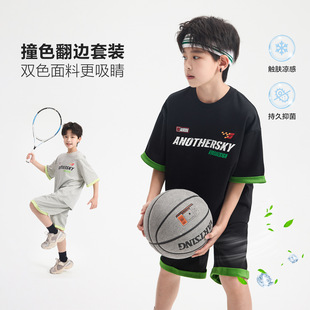 大童男装一米二三四五六年级七八九十岁小孩夏季衣服休闲短袖套装