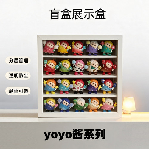 yoyo酱系列盲盒展示小红书同款多层中空相框白色黑色层一代二代