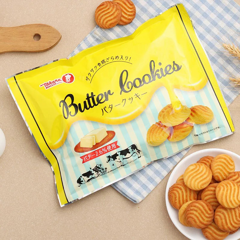 日本进口宝制果takana浓郁香酥黄油味曲奇饼干160g下午茶点心零食