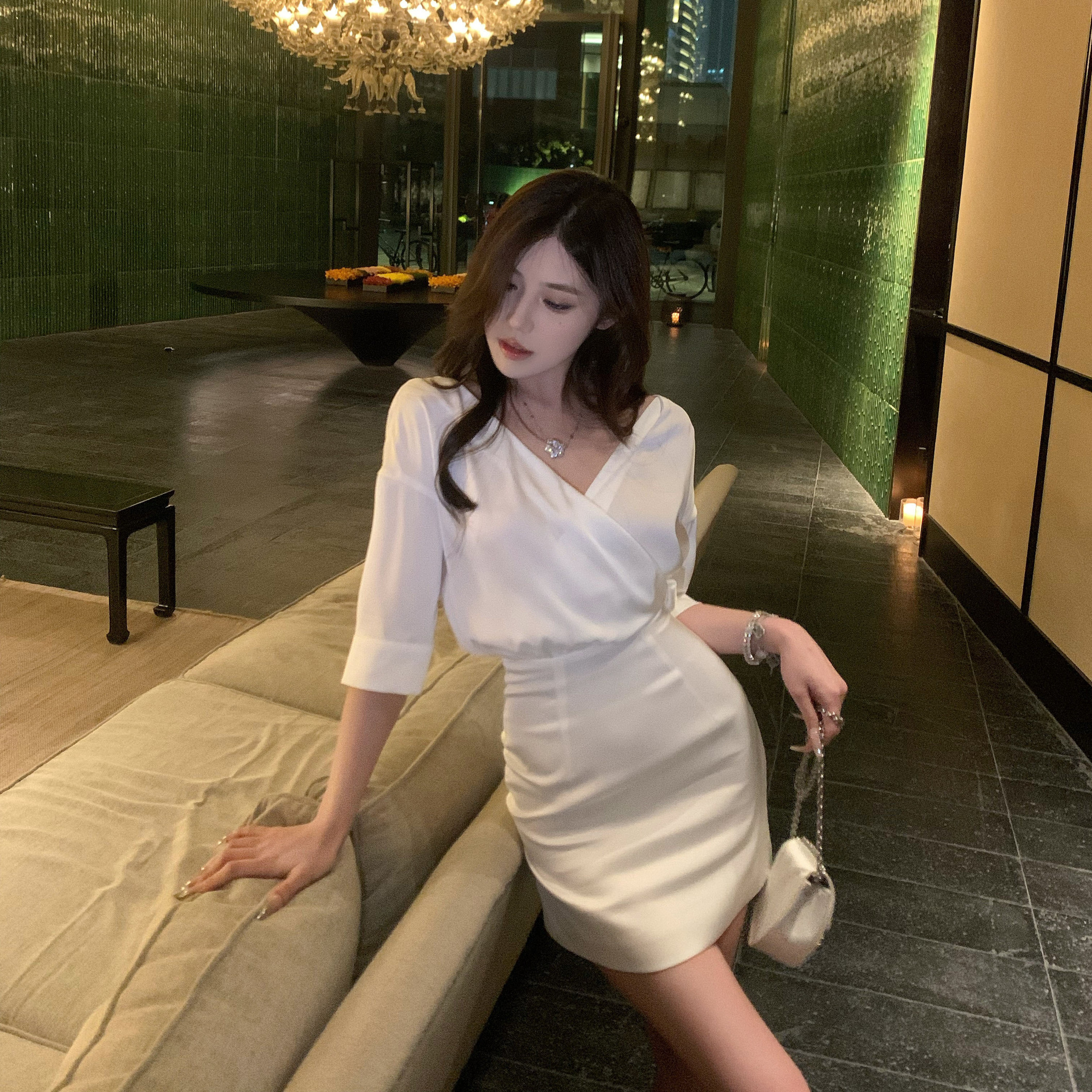 杜总家  上东区晚宴*原创优雅御姐约会收腰显瘦通勤女修身包臀裙