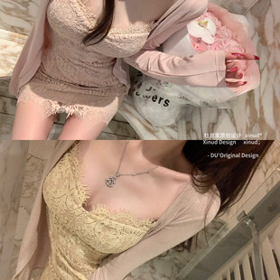 杜总家 原创刺绣蕾丝气质姐姐女人味优雅显身材连衣裙 春水映梨花