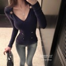 女包臀连衣裙 原创古早名媛感上衣V领天鹅颈修身 杜总家 挚爱小巴