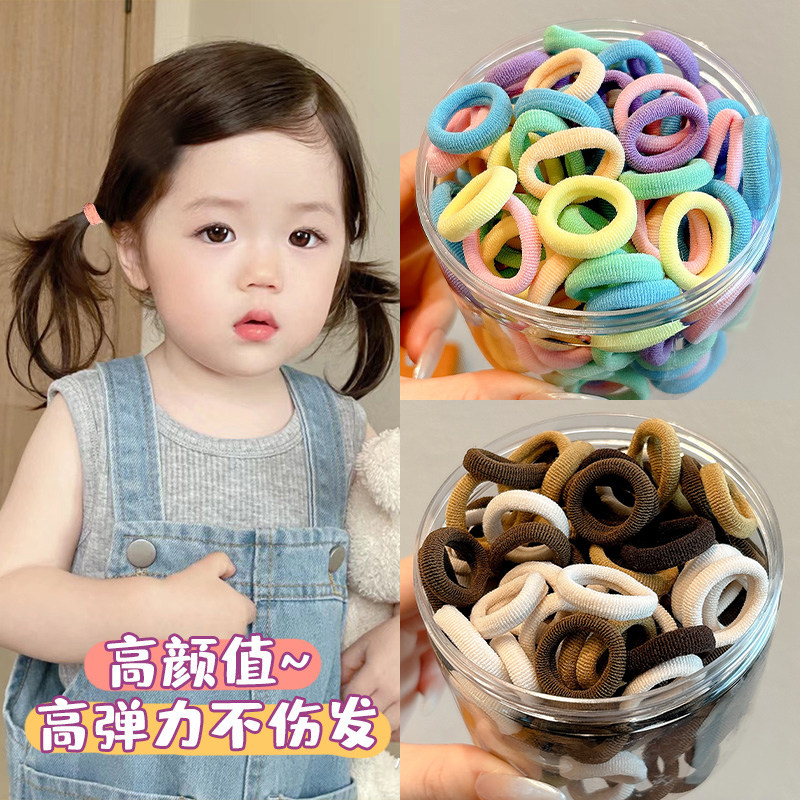 儿童不伤发毛巾圈女童彩色高弹力拇指橡皮筋女孩扎头发圈宝宝头绳