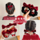 儿童植绒蝴蝶结樱桃发夹头绳女孩扎发丸子头大肠发圈甜美发卡头饰