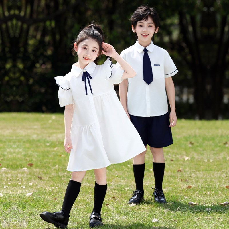 新选英伦风儿童夏季毕业典礼服z六一小学生诗歌朗诵合唱表演服幼