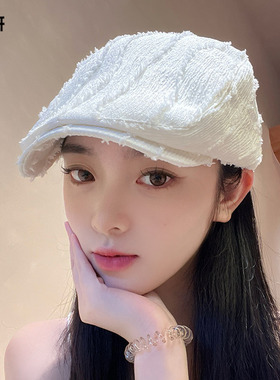 日系前进帽子女时尚纯色贝雷帽文艺复古报童画家帽蓓蕾夏秋冬鸭舌