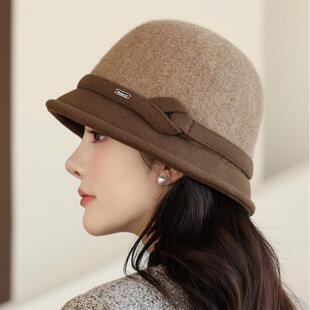 渔夫帽子女秋冬天保暖优雅英伦复古盆帽礼帽气质百搭韩版潮
