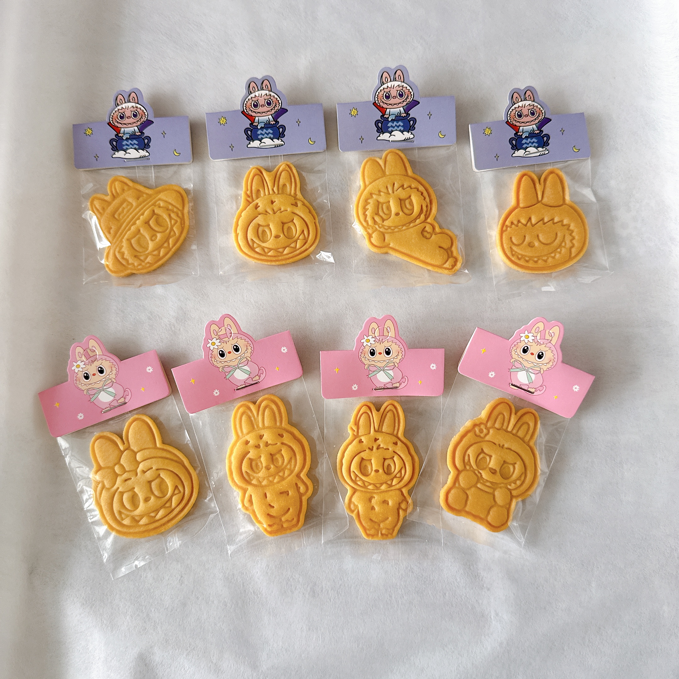黄油曲奇手工卡通拉布布饼干成品礼盒聚会摆台Labubu造型酒吧装饰