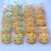 手工卡通kitty猫黄油曲奇饼干礼盒宝宝满月生日聚会春游摆台糖霜