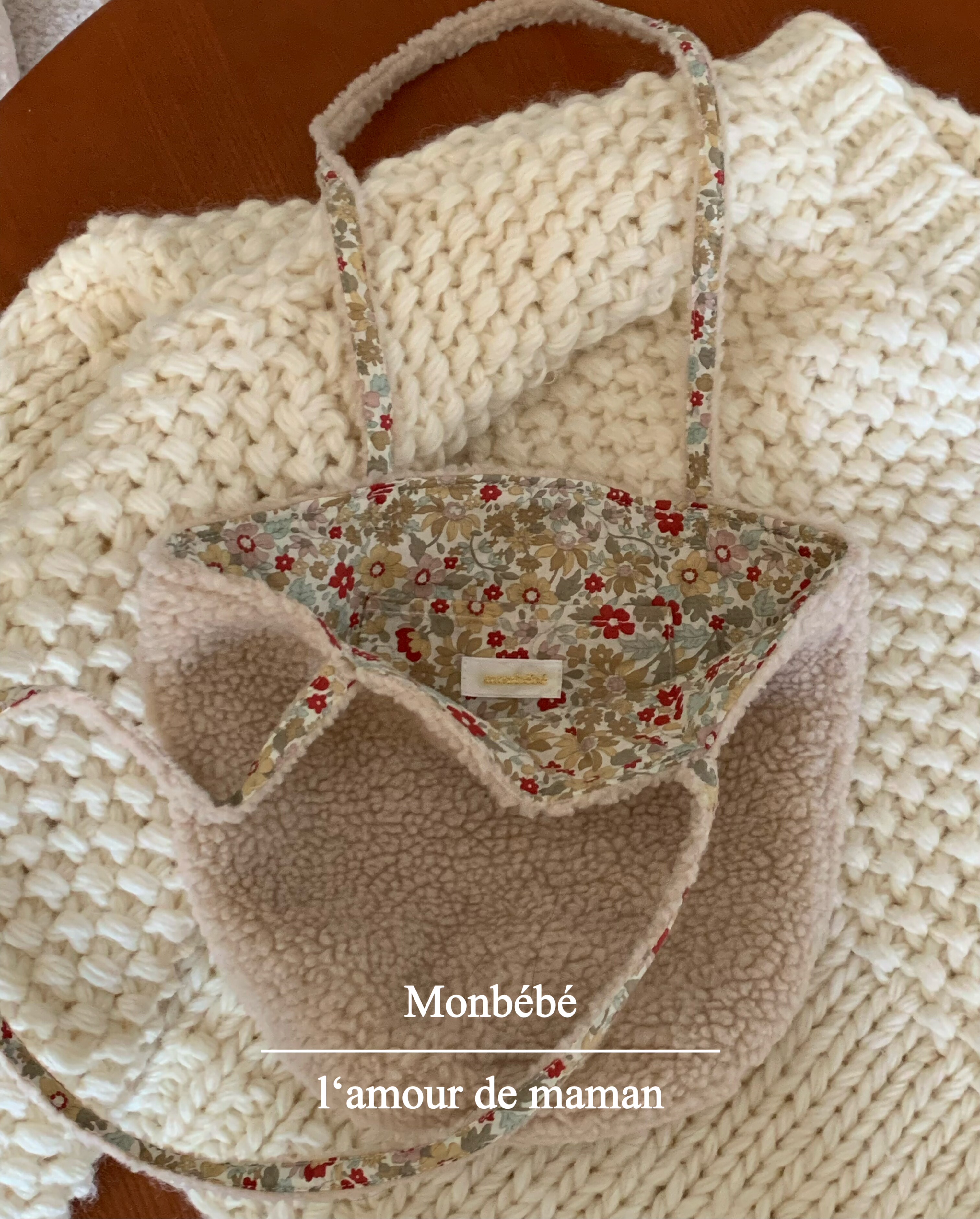 monbebe韩国进口毛绒碎花拼色单肩手提包,箱包皮具/热销女包/男包,时尚帆布包,淘宝优惠券,粉丝福利购,淘宝优惠卷