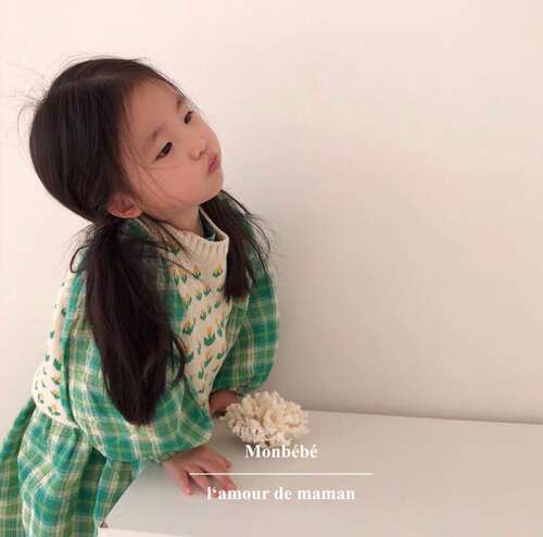 韩国格子连衣裙可爱全棉柔软童装