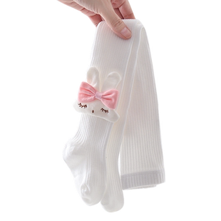 女童打底裤袜春秋薄款纯棉外穿宝宝连体袜子婴儿打底袜儿童连裤袜