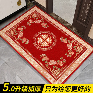 入户门地垫家用红色喜庆地毯进门垫子客厅玄关门垫大门口防滑脚垫