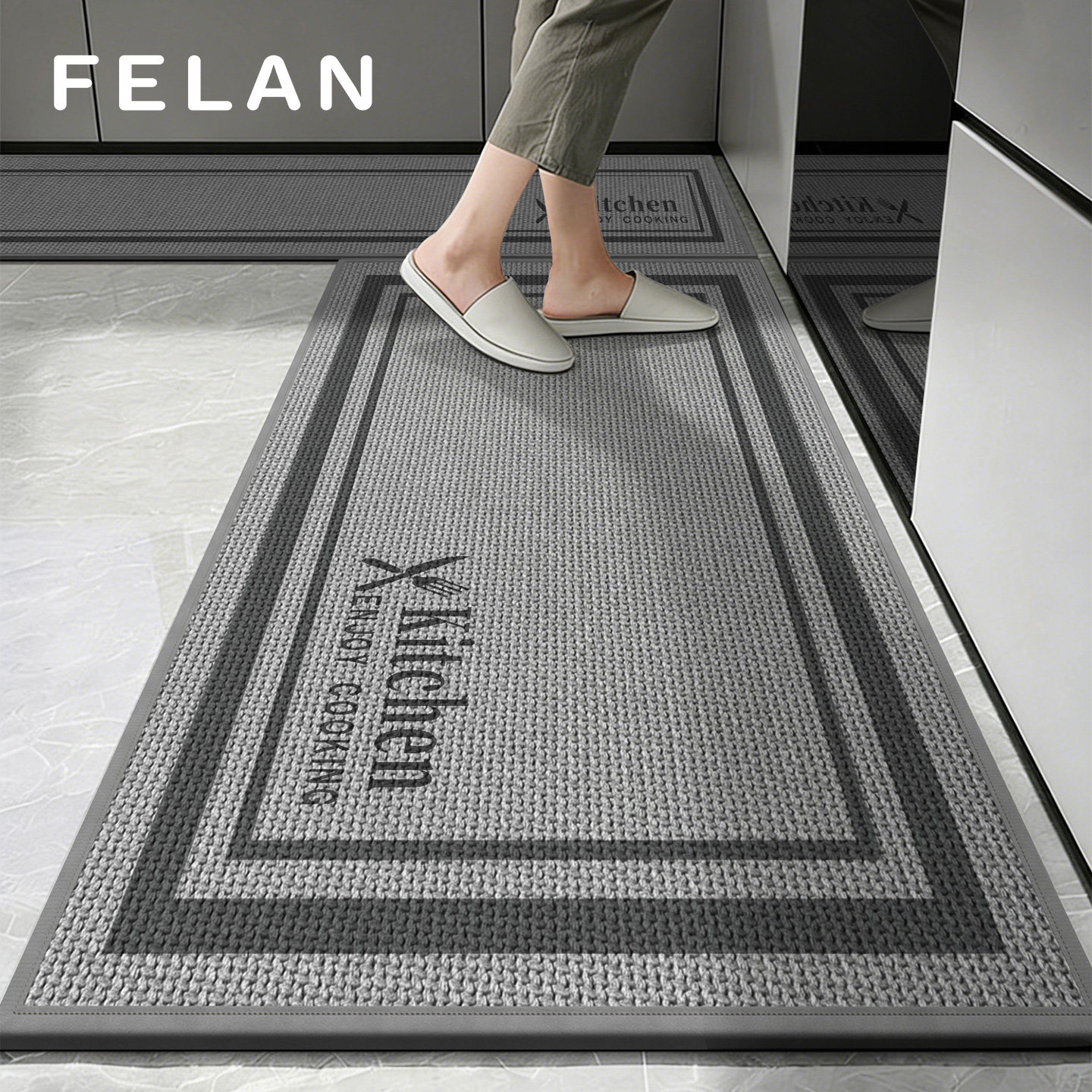 长条形厨房地垫防油防水防滑垫家用免洗可擦地毯垫厨房间专用脚垫,居家布艺,厨房地垫,淘宝优惠券,粉丝福利购,淘宝优惠卷