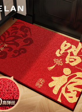 入户门地垫进门口防尘免洗脚垫家用2025新款耐脏防滑红色丝圈门垫