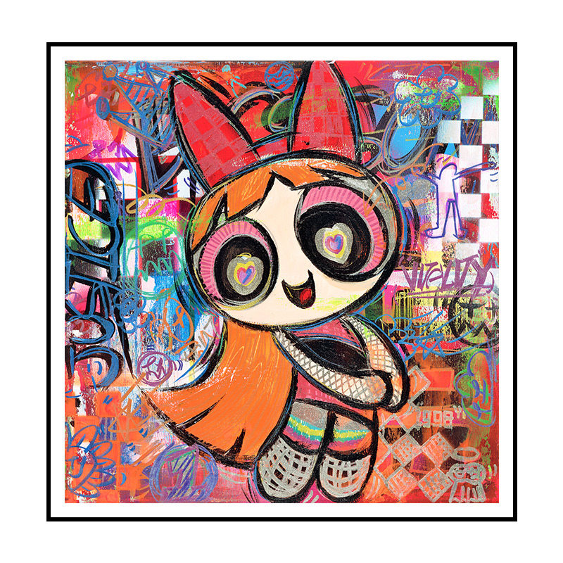 [限99版] 涂鸦大维《泳池派对》飞天小女警潮流装饰画挂画