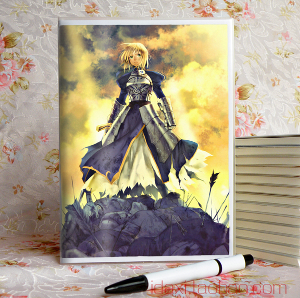 Fate系列吾王saber 阿尔托莉雅 动漫文具周边笔记本条纹日记本子