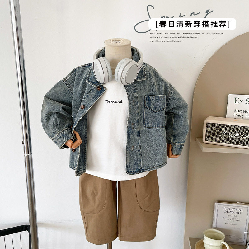 风之谷2026春季新款简约高级感儿童牛仔衬衫洋气百搭男童外套新品,童装/婴儿装/亲子装,儿童牛仔衬衫,淘宝优惠券,粉丝福利购,淘宝优惠卷