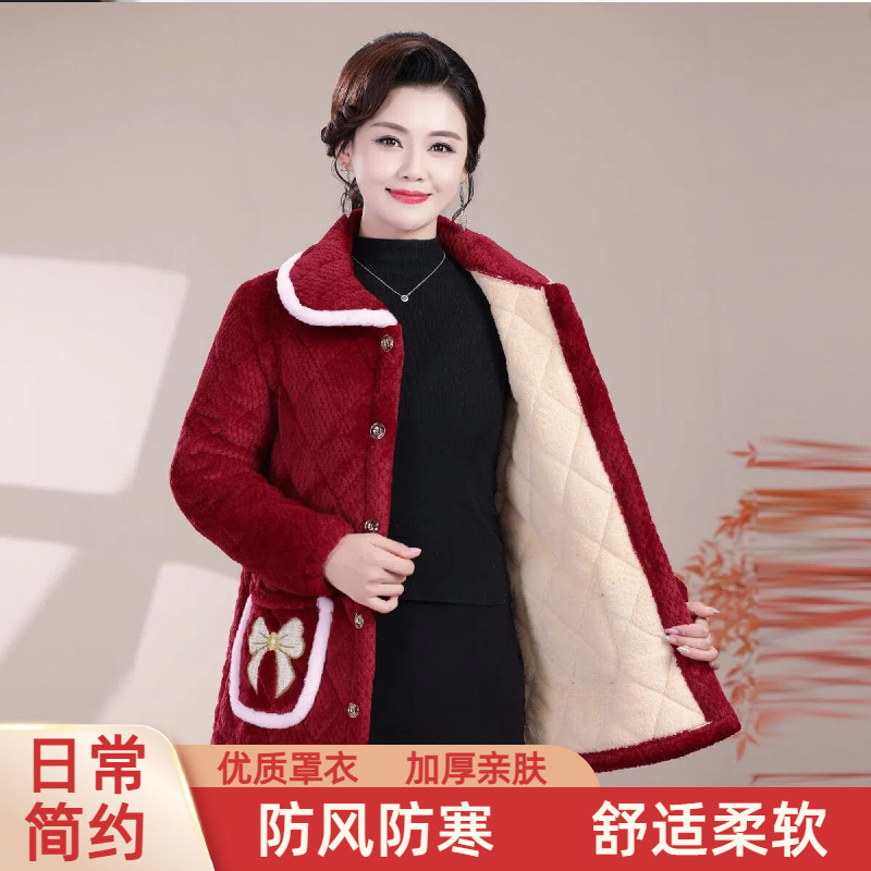 四川省服罩衣女新款洋气三层夹棉厨房家用棉衣网红罩衣小个子短款