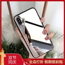 镜子XR玻璃镜面苹果11pro max手机壳7p潮牌8plus新款iphone6s挂绳
