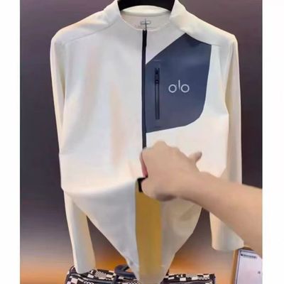 运动骑行服坑条肌理速干透气高弹力秋季男士户外休闲立领夹克外套