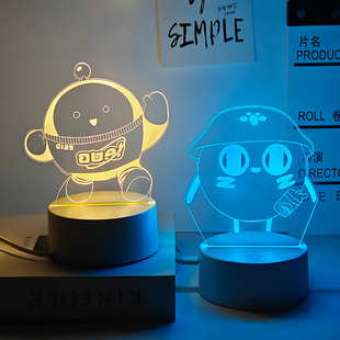 蛋仔派对周边主唱耀星贝克仔仔熊冠军手办装饰摆件小夜灯生日礼物