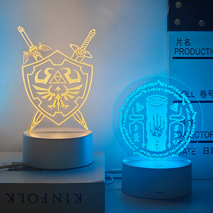 塞尔达传说周边王国之泪林克小凌克手办房间装饰桌面摆件小夜灯