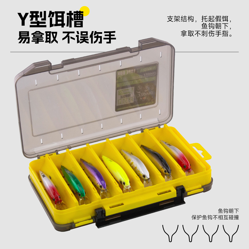 双面路亚盒多功能便携鱼饵钓鱼配件米诺铅笔假饵渔具收纳抗压耐摔