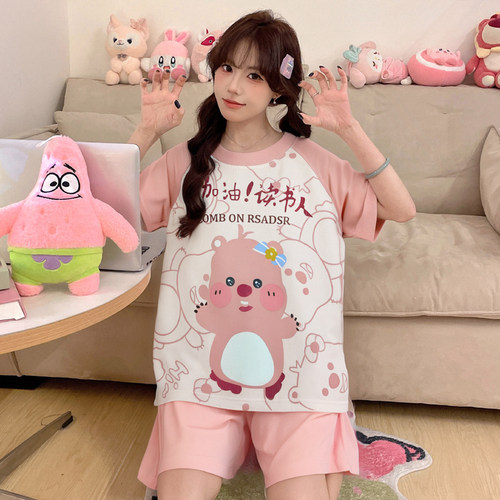 Loopy露比周边儿童女童睡衣短袖睡裤短裤夏两件套装薄冰丝家居服