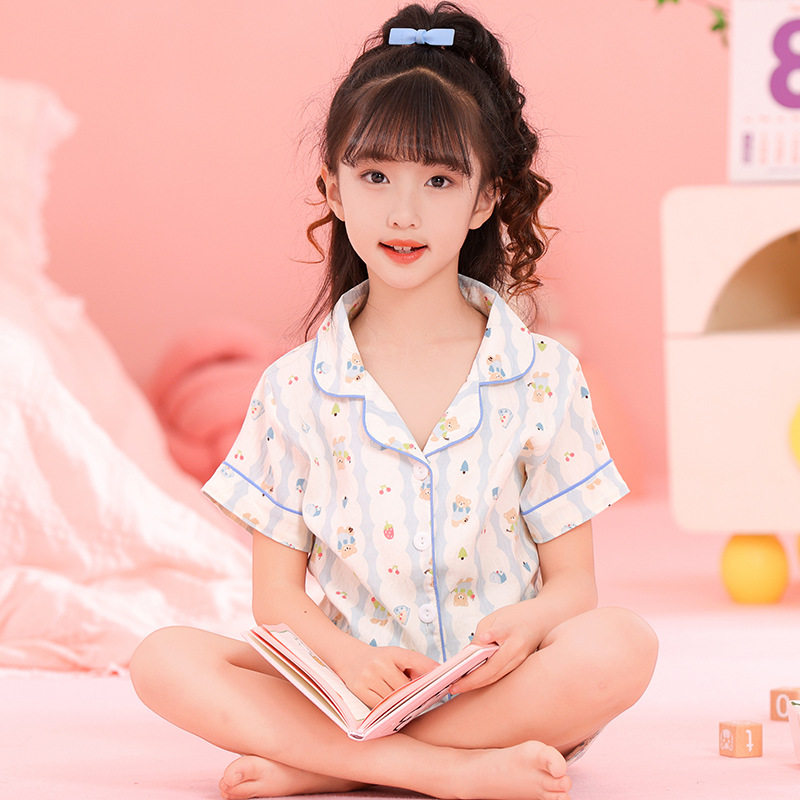 中大童睡衣空调衣服儿童装夏款4-5-6-7-8-9-10岁女孩女童女生女宝