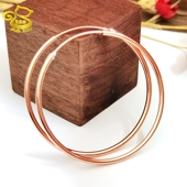 BeBe Kitty通体S925纯银大耳圈镀玫瑰金黄金色圆圈圈耳环细显脸小