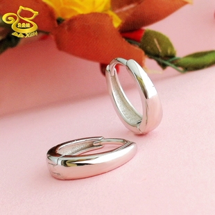 BeBe Kitty通体纯银耳扣男女多耳洞耳骨扣环S925银镀白金耳饰刻字