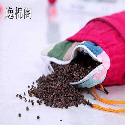 双人枕头老粗布颈椎枕头糖果圆柱带枕芯套荞麦壳填充家纺床品