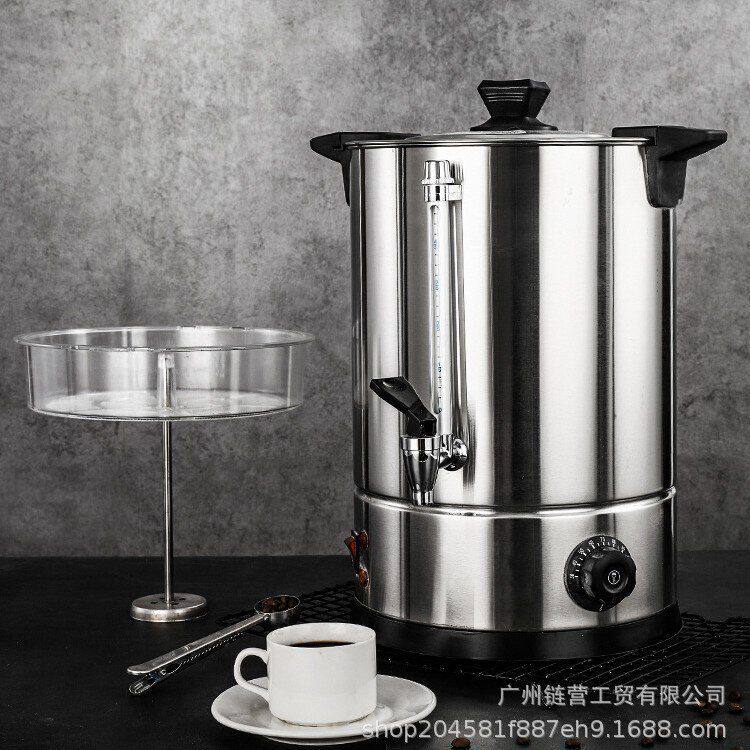 温控款盈兴泰咖啡桶茶桶电热桶蒸汽304商用保温桶电热大容量开水