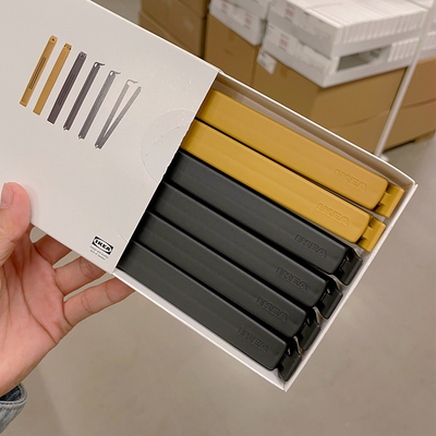 贝瓦拉煤黑色深黄色6个密封夹