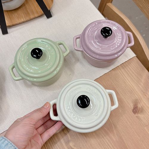 可烤箱隔水炖蒸肉碗陶瓷奶油风