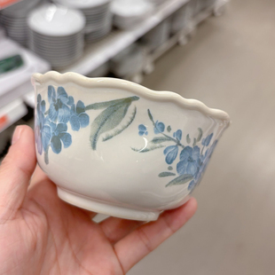 中古蓝山茶窑变釉陶瓷餐具精致高颜值餐盘4.5寸米饭碗家用早餐碗