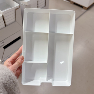 2026宜家代购KUGGIS库吉斯白色带格桌面抽屉整理盒针线化妆品收纳