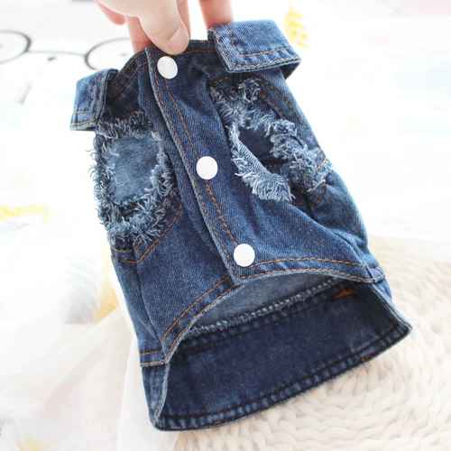 Tide Brand Five -Star Denim Vest Vest, весенняя и осенняя одежда маленькая собака бикобиги домашняя собака одежда для кошки
