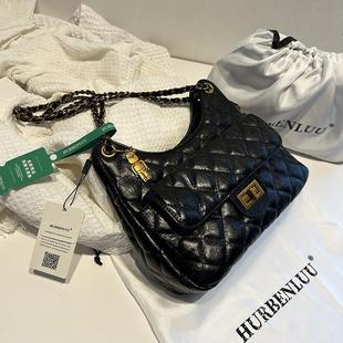 左嫂家 百搭小香风腋下包高级感菱格链条单肩包 2024春夏新款 时尚