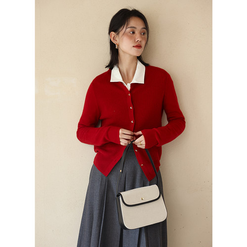 HeyDress心型扣羊毛针织衫