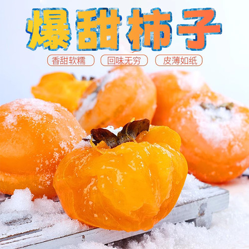 正宗东北新鲜磨盘大柿子